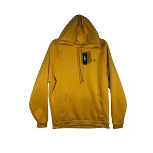 Under Armour Men's Fleece Pro Hoodie Mustard Yellow Loose Fit Medium NEW